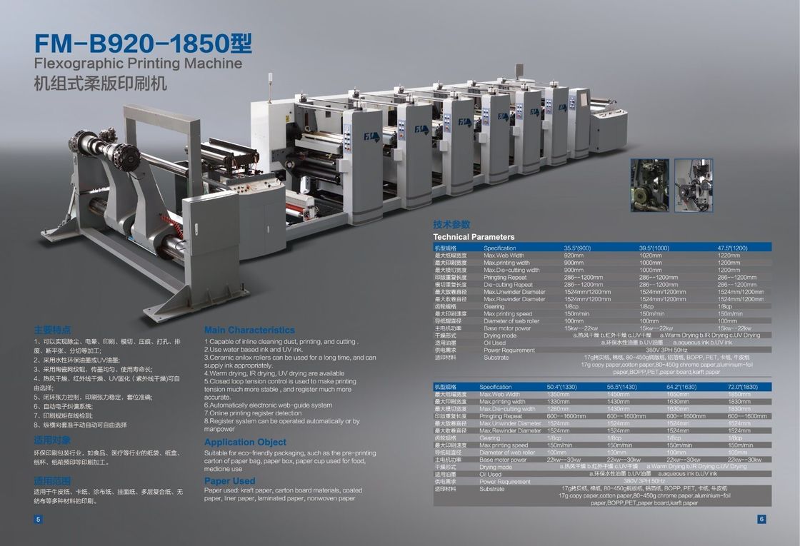 5 Farbpapierpaket Flexo-Druckmaschine mit Rotationsbuchdruckstil